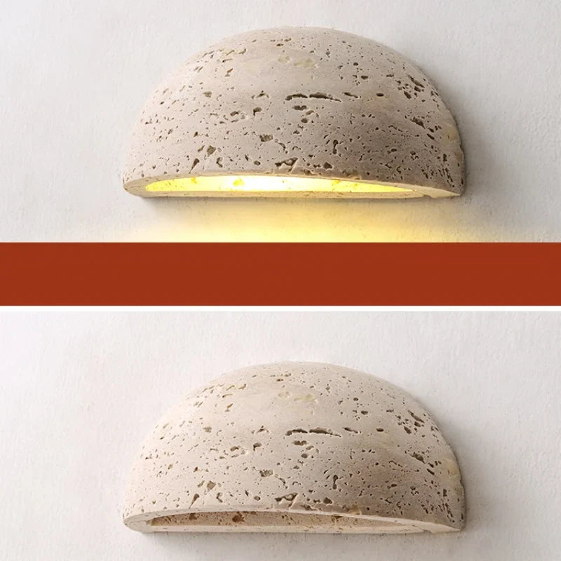 Helnys Yellow Travertine LED Wall Light for Aisle, Study, Porch, Ambiance Lighting