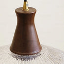 Helnys LED Pendant Lights: Japan Style Clear Glass Wood Chandelier