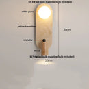 Helnys Copper LED Wall Lamp - Modern Nordic Design with Yellow Travertine & Wood