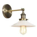 Helnys Retro White Glass LED Wall Light Sconce Vintage Bedroom Lamp Industrial Wall Lights Fixtures