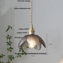 Helnys Nordic LED Glass Pendant Light Fixture with Wood Accent