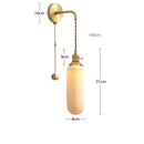 Helnys Nordic LED Wall Light Copper Ceramic Adjustable Bedroom Living Room Lamp