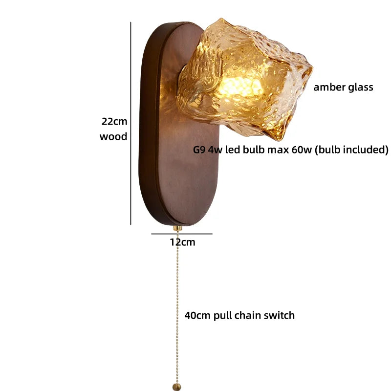 Helnys Glass Ball LED Wall Lamps - Bedroom Staircase Bathroom Mirror Light