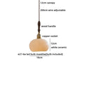 Helnys Round Wood White Ceramic LED Pendant Lamp for Home Decor