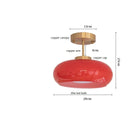 Helnys Copper Bauhaus LED Pendant Light with Orange Glass