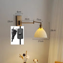 Helnys Nordic LED Wall Sconce Left Right Rotate Pull Chain Switch Stair Light