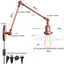 Helnys Adjustable Glass Wall Sconce Pull Chain Switch Industrial Rustic LED Fixture