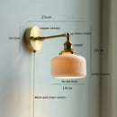 Helnys Nordic Ceramic Copper LED Wall Lamp with Pull Chain Switch, Adjustable for Bathroom Mirror