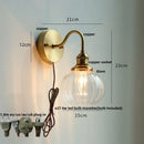 Helnys Luxury Crystal LED Wall Lamp Sconce Brass Modern Pull Chain Switch