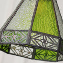 Helnys Tiffany Glass LED Pendant Lights with Copper Knob Switch