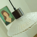 Helnys Glass LED Pendant Light Japan Style Wood Hanging Lamp