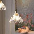 Helnys Flower Glass LED Pendant Lamp Copper Socket Hanging Light