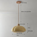 Helnys Glass LED Pendant Light 30W Vintage Wood Hanging Lamp