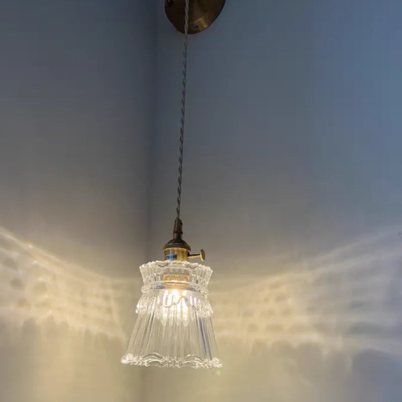 Helnys Clear Glass LED Wall Lamp with Pull Chain Switch for Modern Luxury Home Decor