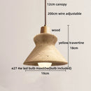 Helnys Glass Ball LED Pendant Lamp, Yellow Travertine Industrial Vintage Hanging Luminaria