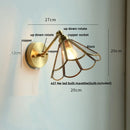 Helnys Modern Clear Glass Wall Lights with Pull Chain Switch