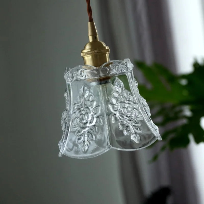 Helnys Brass LED Pendant Light with Clear Glass Shade