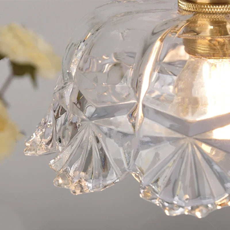 Helnys Glass LED Wall Light Fixture Modern Rotate Clear Glass Bedside Lamp