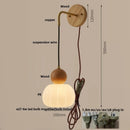 Helnys Wood Adjustable LED Wall Lamp Sconce Pull Chain Switch, Art Ambient Light