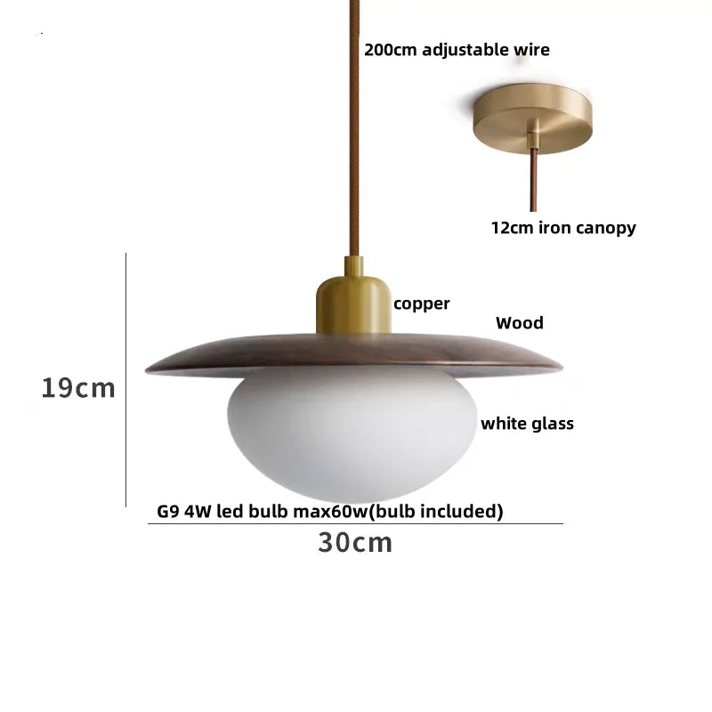 Helnys White Glass LED Pendant Lamp - Nordic Modern Living Room Decor