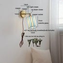 Helnys LED Wall Light: Japan Style, Children's Room Decor, Blue & White Glass, E27 Bulb