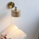 Helnys Modern Ash Wood LED Wall Lamp with Pull Chain Switch