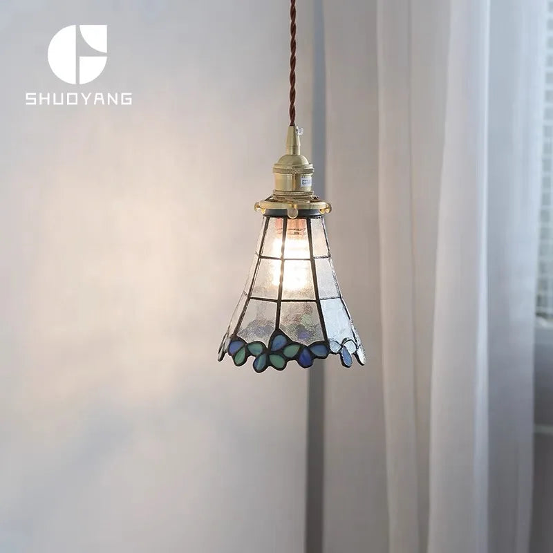 Helnys Modern Nordic Glass Copper LED Pendant Lights for Dining Room & Bedroom