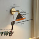 Helnys Wood LED Wall Sconce Pull Chain Switch Up Down Rotatable Bathroom Mirror Light