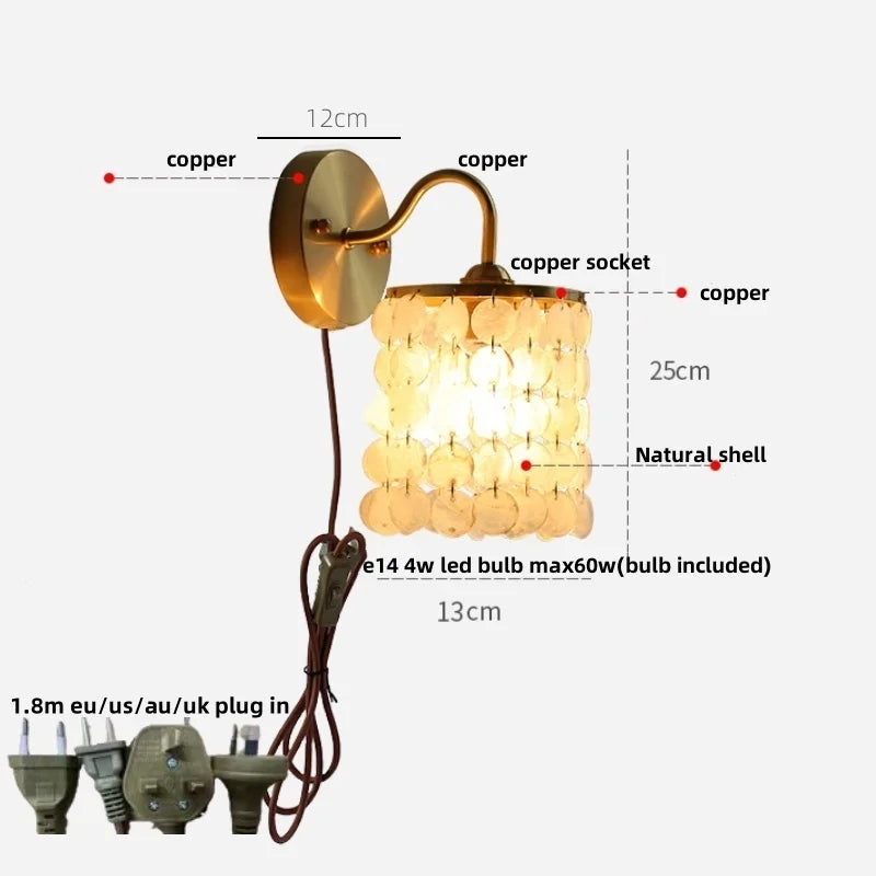 Helnys Crystal LED Wall Sconce Brass Mirror Light