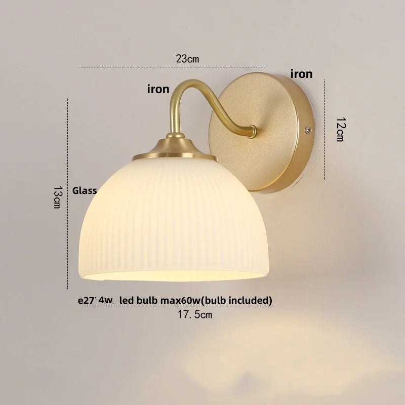 Helnys Iron LED Wall Sconce Pull Chain Switch Stair Light - Modern Nordic Art Design