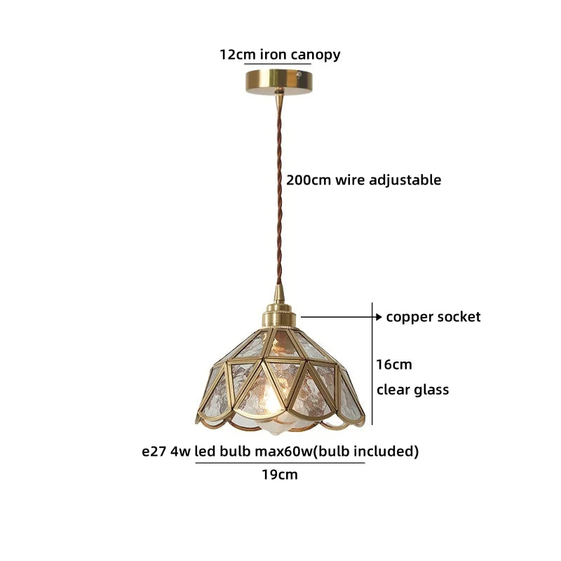 Helnys Amber Glass LED Pendant Chandelier