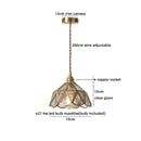 Helnys Clear Glass Copper Iron LED Pendant Lamp Chandelier for Home Decor
