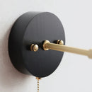 Helnys Black Wood LED Wall Light with Pull Chain Switch
