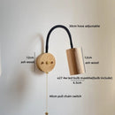 Helnys Wooden Bedside LED Wall Lamp Japan Style Home Decor Fixture