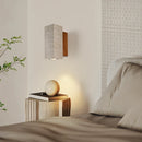 Helnys Yellow Travertine LED Wall Light Fixtures Vintage Industrial Bedside Sconce