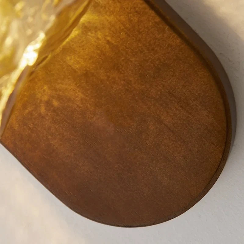 Helnys Vintage Amber Glass LED Wall Lamp, Bedroom Retro Design