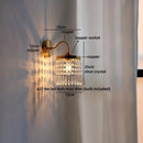 Helnys Crystal Copper LED Wall Light Fixture for Indoor Kitchen Décor
