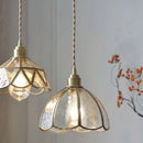 Helnys Nordic Copper Glass Hanging Pendant Light for Modern Living Spaces
