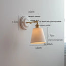 Helnys Ceramic LED Wall Sconce - Copper Arm, Adjustable Pull Chain Switch