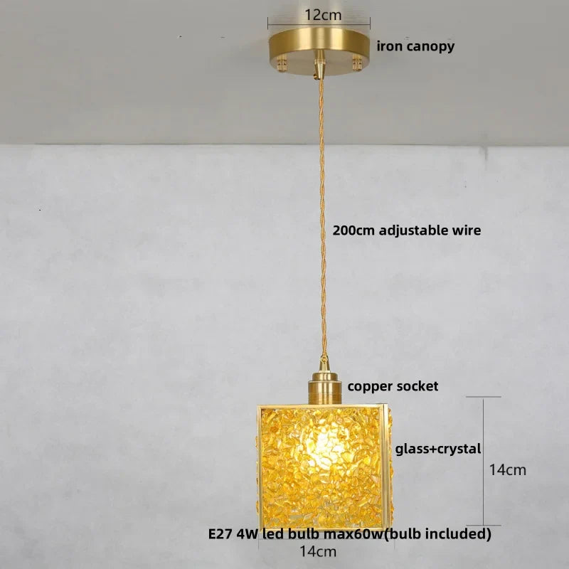 Helnys Crystal Glass LED Pendant Lamp - Adjustable Nordic Modern Luxury Hanging Lights