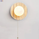 Helnys Yellow Cave Stone LED Wall Sconce with Pull Chain and Glass Stair Light