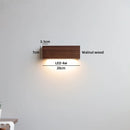 Helnys Modern Minimalist Wood Wall Lamp LED Reading Light in Black Walnut Ash