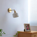 Helnys Nordic LED Wall Light White Ceramic Gold Brass Arandela