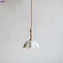 Helnys Butterfly Ceramic LED Pendant Lamp with Wooden Handle Copper Socket