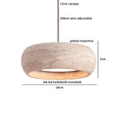 Helnys Yellow Travertine Round LED Pendant Lamp for Cafe Study Living Room