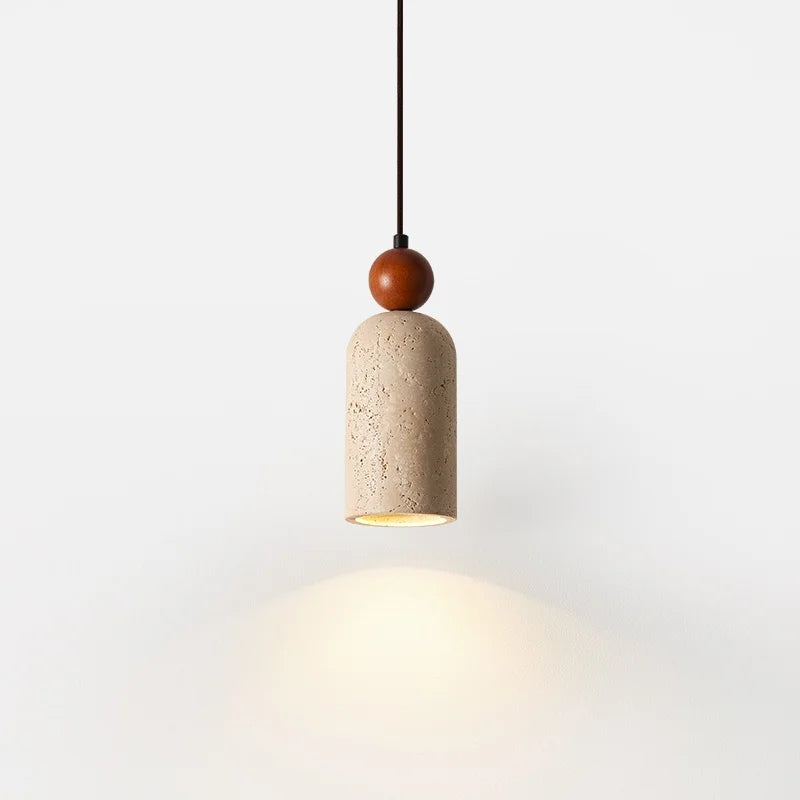 Helnys Yellow Stone LED Pendant Light, Japanese Style Hanging Lights