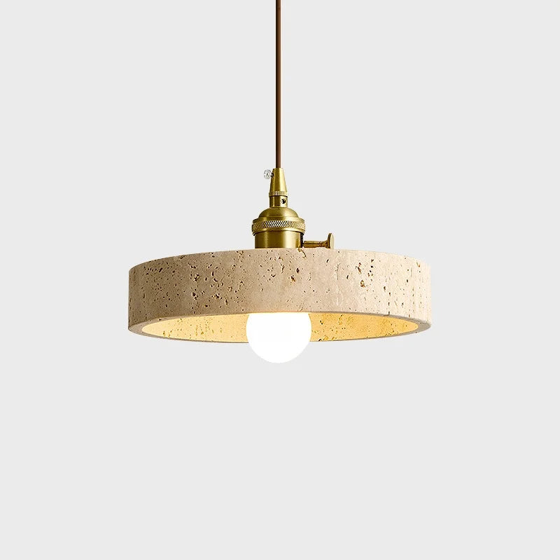 Helnys Yellow Stone Copper Socket LED Pendant Lights for Living Room Study Café