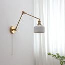 Helnys Ceramic LED Wall Sconce Pull Chain Switch Up Down Light