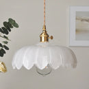 Helnys White Glass LED Pendant Lights: Adjustable Hanging Lamp for Aisle, Bedroom, Kitchen