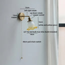 Helnys Flower Design LED Wall Light Yellow Pink Glass Bedroom Lamp